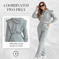 Cropped Hooded Sweatshirt & Sweatpants Set