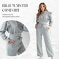 Cropped Hooded Sweatshirt & Sweatpants Set