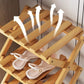 👞 Foldable Bamboo Shoe Rack: No Assembly, 5-Second Setup, 2-10 Tiers, Space-Saving