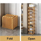 👞 Foldable Bamboo Shoe Rack: No Assembly, 5-Second Setup, 2-10 Tiers, Space-Saving