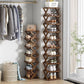👞 Foldable Bamboo Shoe Rack: No Assembly, 5-Second Setup, 2-10 Tiers, Space-Saving