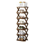 👞 Foldable Bamboo Shoe Rack: No Assembly, 5-Second Setup, 2-10 Tiers, Space-Saving