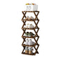 👞 Foldable Bamboo Shoe Rack: No Assembly, 5-Second Setup, 2-10 Tiers, Space-Saving