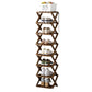 👞 Foldable Bamboo Shoe Rack: No Assembly, 5-Second Setup, 2-10 Tiers, Space-Saving