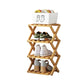 👞 Foldable Bamboo Shoe Rack: No Assembly, 5-Second Setup, 2-10 Tiers, Space-Saving