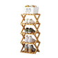 👞 Foldable Bamboo Shoe Rack: No Assembly, 5-Second Setup, 2-10 Tiers, Space-Saving
