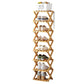 👞 Foldable Bamboo Shoe Rack: No Assembly, 5-Second Setup, 2-10 Tiers, Space-Saving