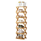 👞 Foldable Bamboo Shoe Rack: No Assembly, 5-Second Setup, 2-10 Tiers, Space-Saving