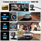 🚗 Triple Camera Dash Cam: 1080P Full HD, Front/Interior/Rear, Night Vision, G-Sensor, Parking Mode