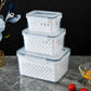 🍓 3-PC Fruit Container Set: Removable Colander, Leak-Proof, Stackable, BPA-Free, 3 Sizes