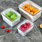 🍓 3-PC Fruit Container Set: Removable Colander, Leak-Proof, Stackable, BPA-Free, 3 Sizes