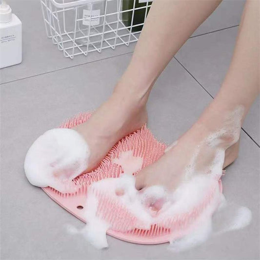 🛁 Silicone Shower Scrubber Mat: Hands-Free, Dual Floor/Wall, Exfoliating, Non-Slip