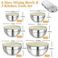 📢📢50% OFF !! ⏰304 Stainless Steel Mixing Bowl Set with Airtight Lids & Grater Attachments 🔪✨