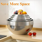 📢📢50% OFF !! ⏰304 Stainless Steel Mixing Bowl Set with Airtight Lids & Grater Attachments 🔪✨