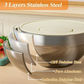📢📢50% OFF !! ⏰304 Stainless Steel Mixing Bowl Set with Airtight Lids & Grater Attachments 🔪✨