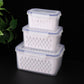 🍓 3-PC Fruit Container Set: Removable Colander, Leak-Proof, Stackable, BPA-Free, 3 Sizes