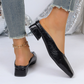 Women's Square Toe Block Heel Mules