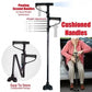 🦯 Dual-Handle Folding Walking Stick: 3-LED Light, Pivoting Base, Adjustable