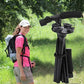 🦯 Dual-Handle Folding Walking Stick: 3-LED Light, Pivoting Base, Adjustable