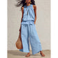 🔥2026 New Arrivals Special Offer-Women's Sleeveless Smocked Neck Top & Pants Set ✈️ Free Shipping
