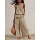 🔥2026 New Arrivals Special Offer-Women's Sleeveless Smocked Neck Top & Pants Set ✈️ Free Shipping