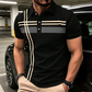🥳2026 HOT SALE🥳 Men's Breathable Striped Polo Shirt - Casual Short Sleeve with Collar