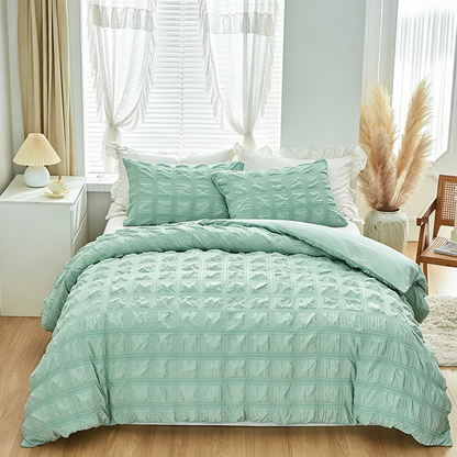 🥳2026 HOT SALE🥳 3-Piece Pintuck Textured Duvet Cover Set