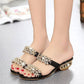 📢📢 Last Day – 50% OFF!! ⏰ Stylish Women's Sandals – Flat Heel, Rhinestones & Metal Accents 👡 For Summer & Everyday Wea