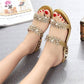 📢📢 Last Day – 50% OFF!! ⏰ Stylish Women's Sandals – Flat Heel, Rhinestones & Metal Accents 👡 For Summer & Everyday Wea