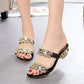 📢📢 Last Day – 50% OFF!! ⏰ Stylish Women's Sandals – Flat Heel, Rhinestones & Metal Accents 👡 For Summer & Everyday Wea