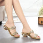 📢📢 Last Day – 50% OFF!! ⏰ Stylish Women's Sandals – Flat Heel, Rhinestones & Metal Accents 👡 For Summer & Everyday Wea