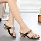 📢📢 Last Day – 50% OFF!! ⏰ Stylish Women's Sandals – Flat Heel, Rhinestones & Metal Accents 👡 For Summer & Everyday Wea