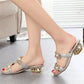 📢📢 Last Day – 50% OFF!! ⏰ Stylish Women's Sandals – Flat Heel, Rhinestones & Metal Accents 👡 For Summer & Everyday Wea