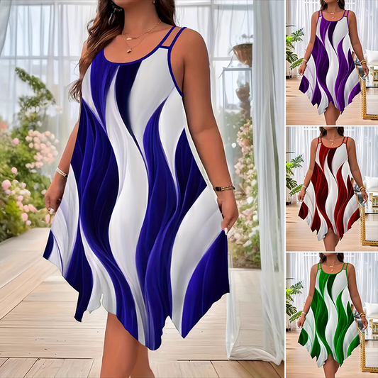 Women Fashion Sleeveless Double Strap Midi Dress