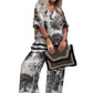 🔥Summer Bestseller🔥 Women's Casual Printed V-Neck Top and Long Pants Set !