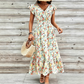 🔥Summer Bestseller🔥 Women's Floral V-Neck Smocked Waist Dress