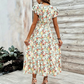 🔥Summer Bestseller🔥 Women's Floral V-Neck Smocked Waist Dress