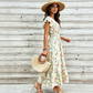 🔥Summer Bestseller🔥 Women's Floral V-Neck Smocked Waist Dress