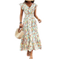🔥Summer Bestseller🔥 Women's Floral V-Neck Smocked Waist Dress