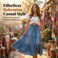 🥳2026 HOT SALE🥳 Women's High Waisted Tiered A-Line Denim Maxi Skirt