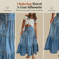 🥳2026 HOT SALE🥳 Women's High Waisted Tiered A-Line Denim Maxi Skirt