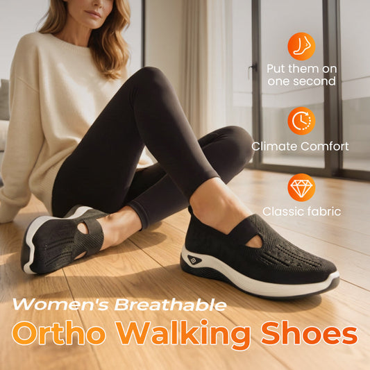 👟 Women's Woven Orthopedic Breathable Soft Sole Shoes — Lightweight Slip-On Walking Shoes with Arch Support