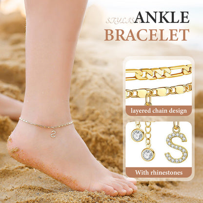 🥳 54% OFF! 🥳Layered Gold Ankle Bracelet for Women
