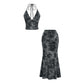 🔥Summer Bestseller🔥 Bohemian Floral Print Halter and Maxi Skirt Co-ord Set
