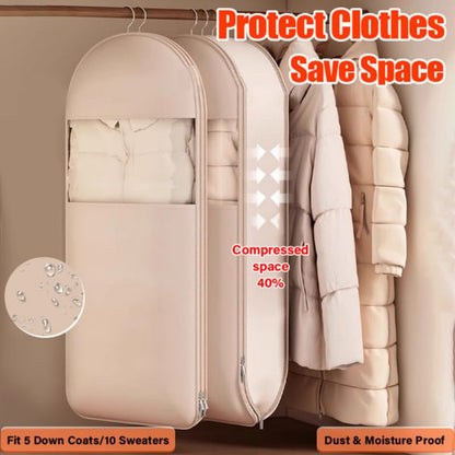 🥳 50% OFF! 🥳 pace Saving Hanging Garment Bag with Self Compression Zipper