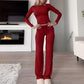 🥳2026 HOT SALE🥳  Women's Casual Top & Pants 2-Piece Set | Fitted cropped top + straight-leg trousers👖