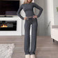 🥳2026 HOT SALE🥳  Women's Casual Top & Pants 2-Piece Set | Fitted cropped top + straight-leg trousers👖