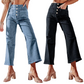 🥳2026 HOT SALE🥳 Women's Casual Wide-Leg Jeans with Patch Pockets & ☀️Summer Specials☀️