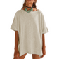 🔥Summer Bestseller🔥Women's Solid Color Loose Fit Boat Neck Top