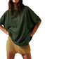 🔥Summer Bestseller🔥Women's Solid Color Loose Fit Boat Neck Top
